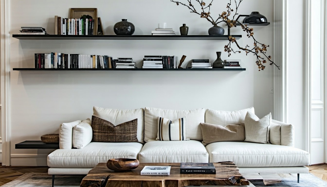 Elegant Floating Shelves Installation in East York Victorian Living Room: Modern Storage Solutions with Chic Appeal